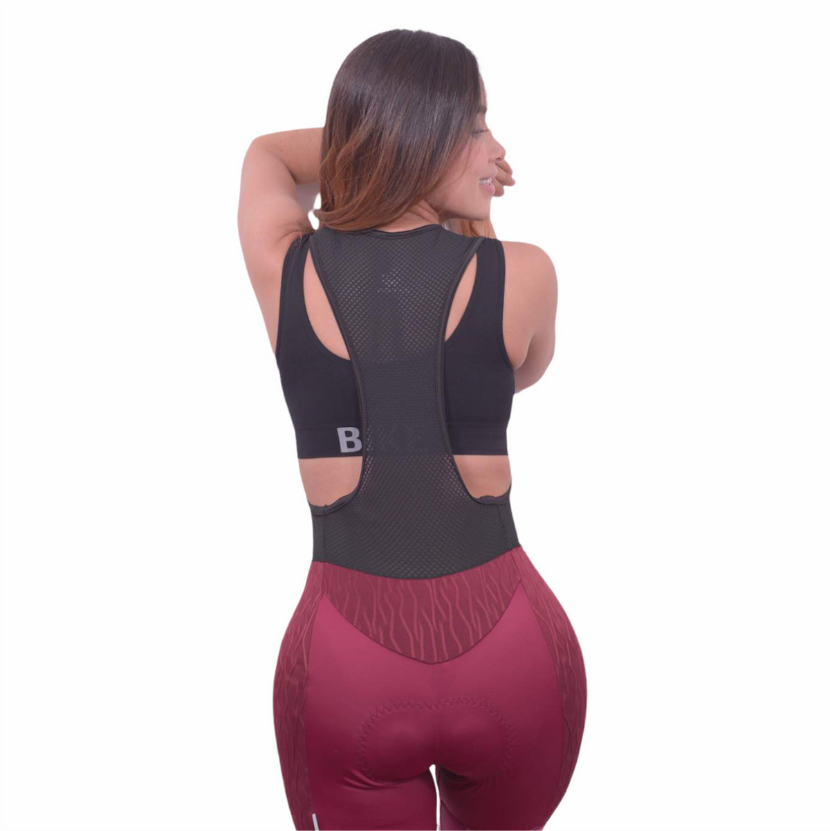 Licra Corta de Ciclismo Dama Vino Tinto - Línea Pro