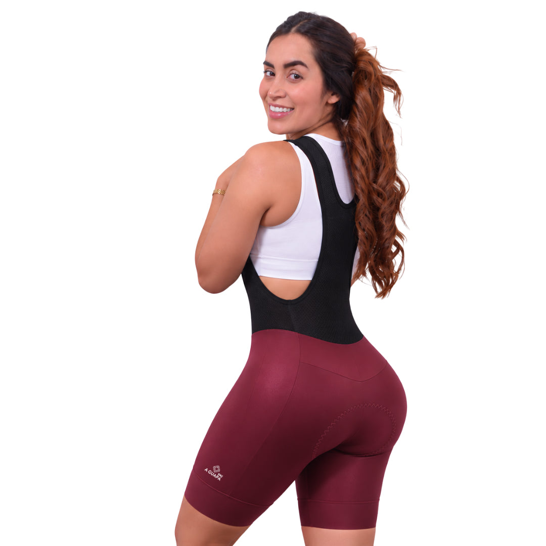 Licra Corta de Ciclismo Dama Vino Tinto - Línea Pro