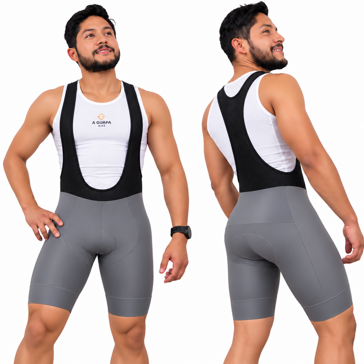 Licra Corta de Ciclismo Hombre Gris - Línea Pro (Nuevo)