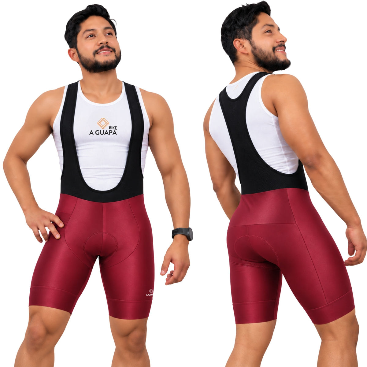 Licra Corta de Ciclismo Hombre Vinotinto - Línea Pro