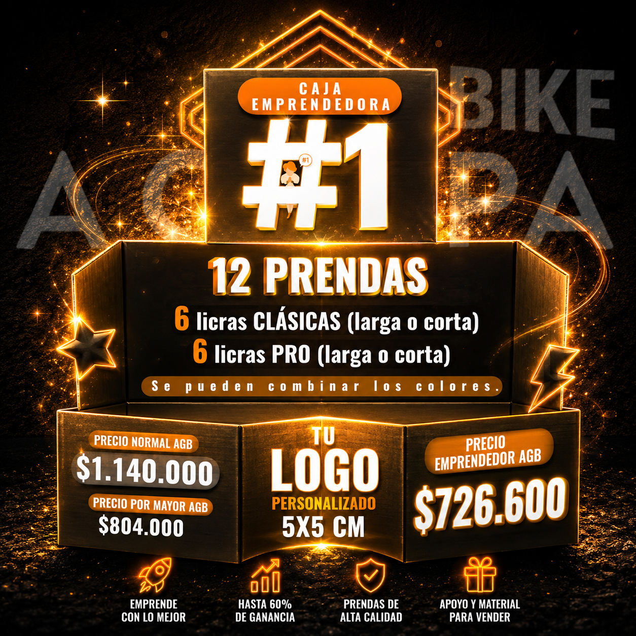 Caja Emprendedora AGB - Ropa de Ciclismo al por Mayor (Marca Propia o Reventa)