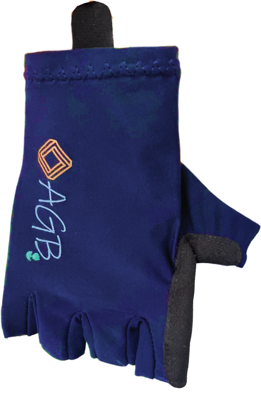Guantes para montar bicicleta de dedos cortos en color azul oscuro de A Guapa Bike.
