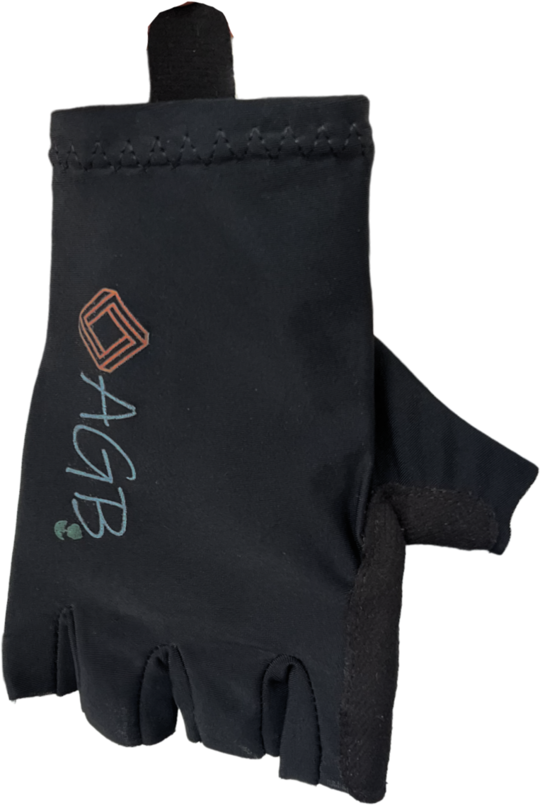 Guantes cortos para bicicleta en color negro unisex con protección anti-shock en la palma.