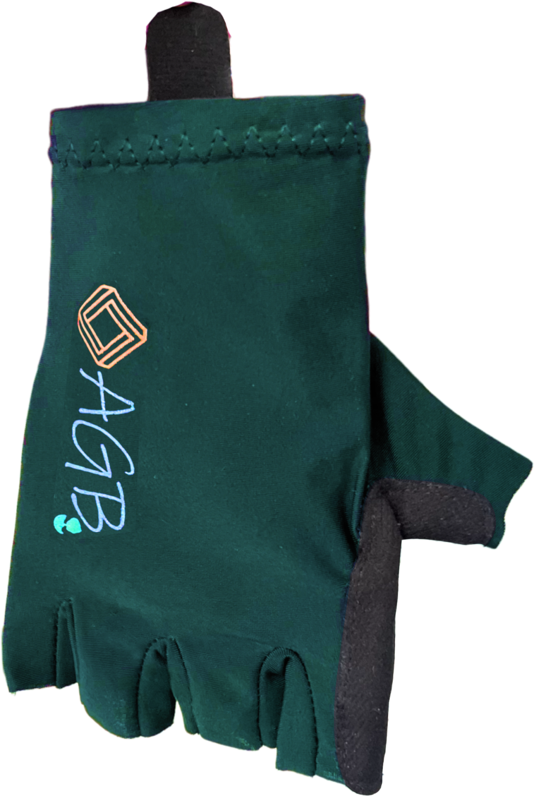 Guantes de dedos cortos para bicicleta en color verde petróleo unisex con ajuste flexible.