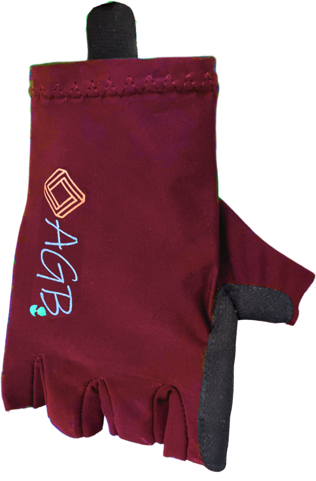 Guantes de ciclismo color vinotinto de dedos cortos, comodidad y agarre para entrenamientos.