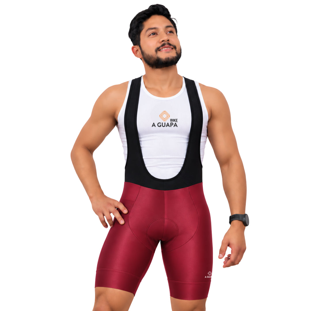 Licra Corta de Ciclismo Hombre Vinotinto - Línea Pro
