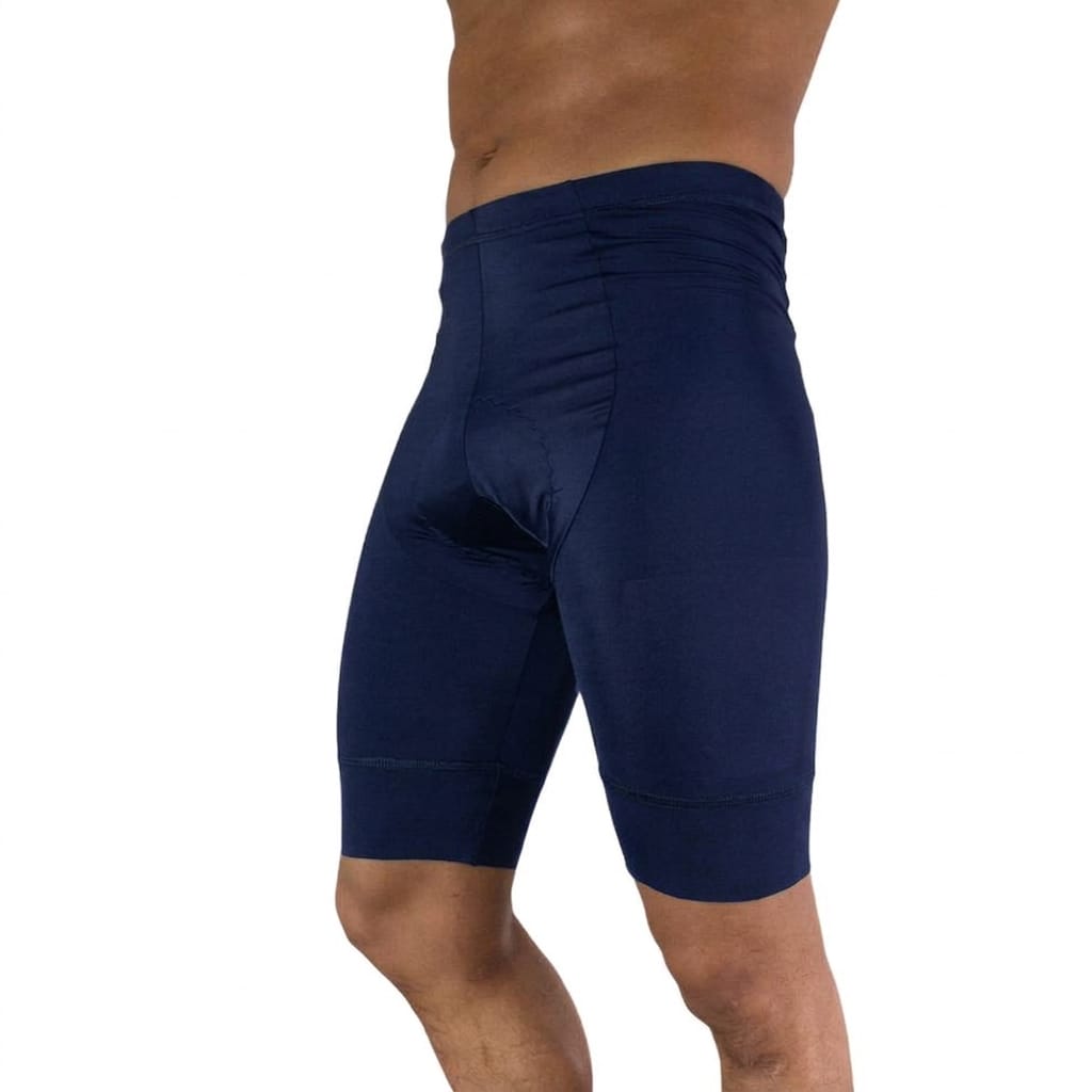 Licra corta de ciclismo para hombre sin cargaderas en color azul oscuro.