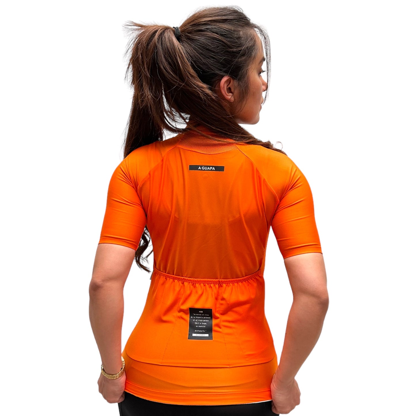 Vista posterior del jersey de ciclismo Lite dama mango