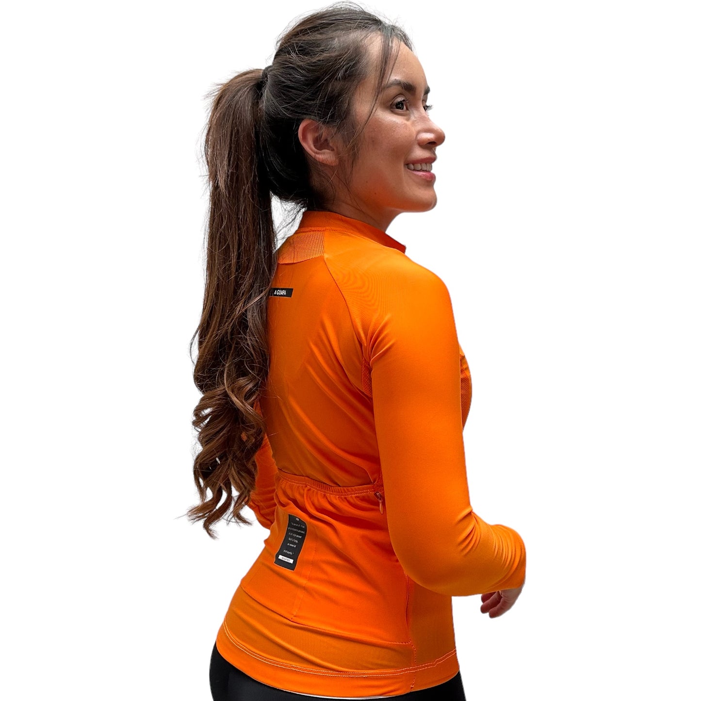 Vista posterior del jersey de ciclismo Lite dama mango