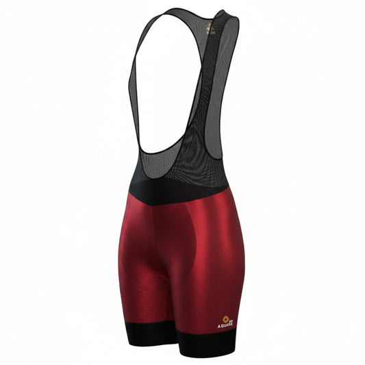  Licra corta de ciclismo vino tinto en tela grabada con moldería especial para dama de la línea Pro de A Guapa Bike.