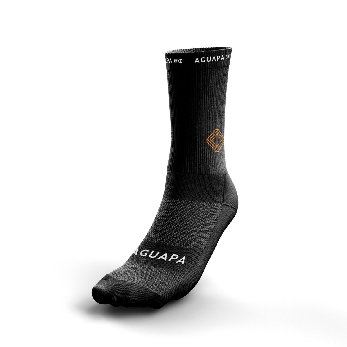 Medias de ciclismo negras unisex talla única, diseño ergonómico y compresión ligera.